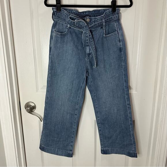NWT J. Crew Denim High Waist Paperbag Jeans Women size 27P Medium Wash wide leg - Picture 4 of 14